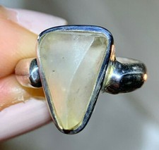 VERY RARE AAA GRADE LIBYAN GOLD TEKTITE DESERT GLASS POWERFUL CRYSTAL RING 5