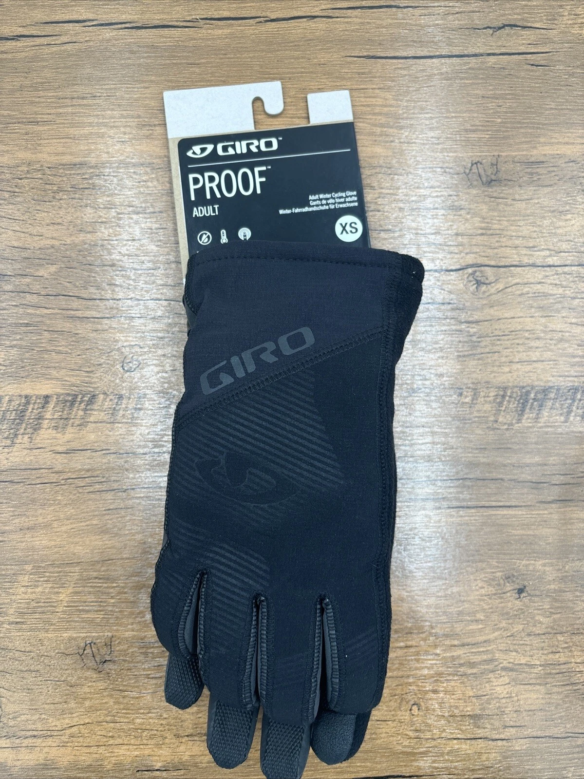Gants de cyclisme hiver Giro Proof noir taille XS extra petit
