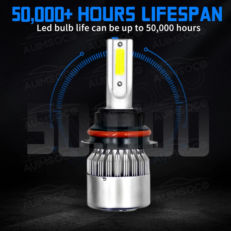 适用于道奇 Ram 3500 2003 - 2005 6000K LED 车头灯灯泡高低光束+雾灯 — 第 2/4 张图片