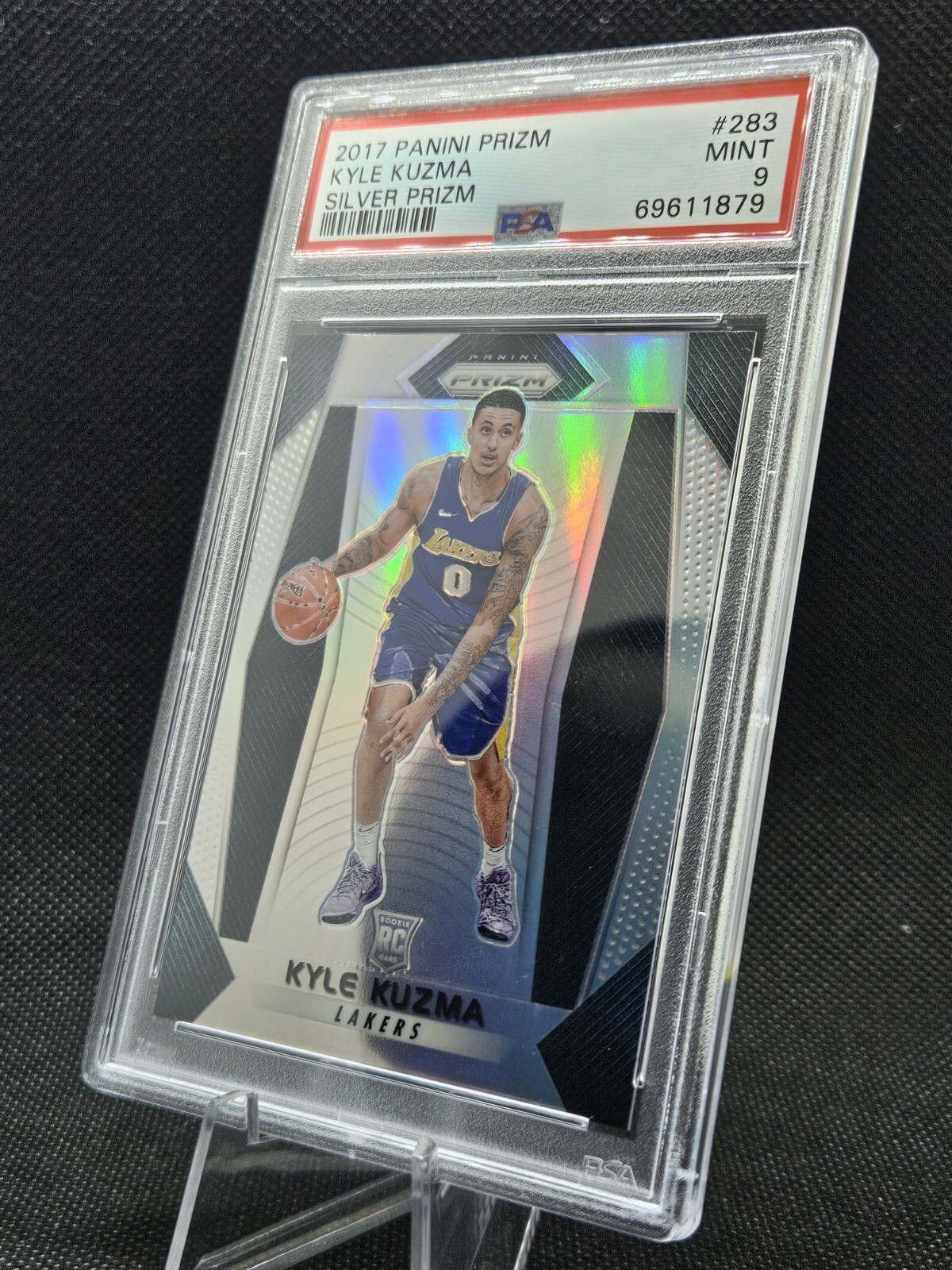 2017-18 Panini Prizm Kyle Kuzma Silver Prizm Rookie RC #283 PSA 9🔥🔥🔥