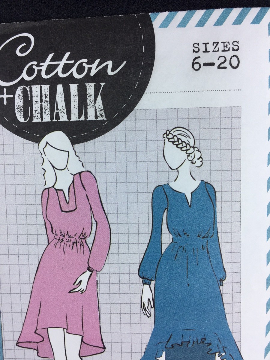 Cotton Chalk The Olivia Dress Sewing Pattern No. 02 UK Size 6