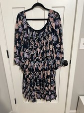 Lane Bryant floral sheer lined dress Plus size 16