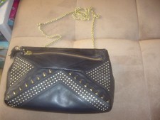 Nwt Rafe New York Leather Cross Body Black/gold Bag ($325.00)