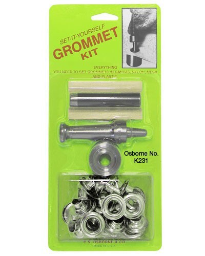 C.S. Osborne K-231-1 Complete Nickel Grommet /Cutter/ Setter Kit,SIZE 1 :9/32" - Picture 1 of 14