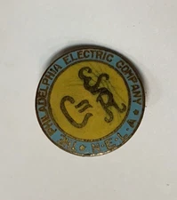 Vintage Philadelphia Electric Company Pin Button Whitehead & Hoag Co. Newark NJ