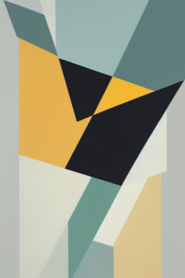 Large Abstract Painting 2x3 ft. Complex Geometric Demrin Fine Art ...