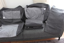 IKEA NOCKEBY Bezug 2er Sofa mit Recamiere rechts Lejde dunkelgrau 703.994.97