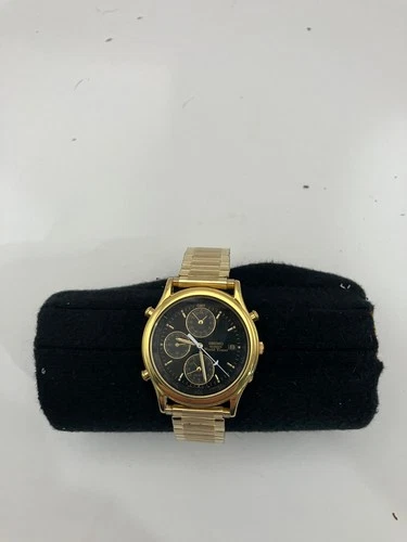 Vintage Seiko World Timer 38mm Chronograph Alarm Watch 5T52-6A39 New Battery