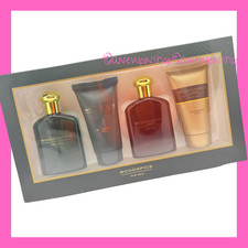 M&S Men Woodspice Original & Amber Aftershave x2 + Shower Gel x2 Gift Set Box