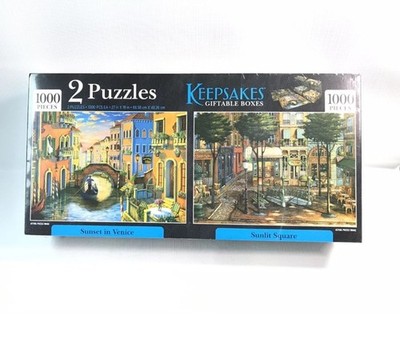 KEEPSAKES 2 boxes Sunset in Venice 1000 Pieces - 2 Puzzle set sealed New!
