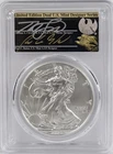 2020-W PCGS SP70 Burnished Silver Eagle First Day Is signed by Cleveland & Balan