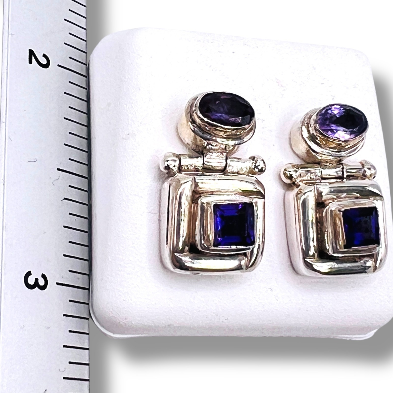 Amethyst Designer Earrings 925 Sterling Silver - … - image 11