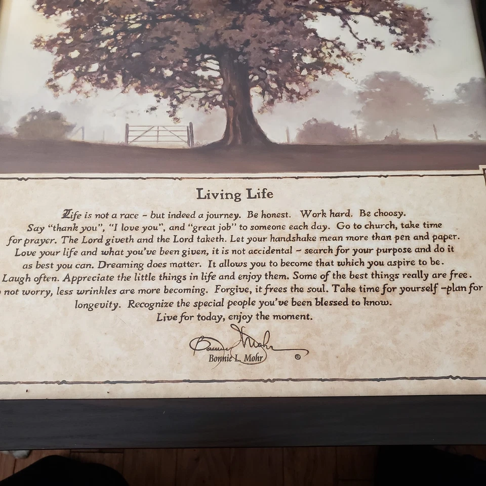 Living Life Framed Wall Art by Bonnie Mohr – Inspirational Quote Print – Patton - Image 2 of 4