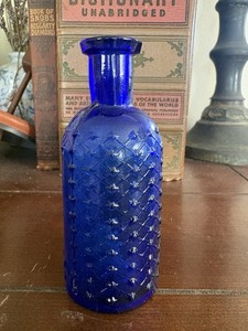 Colbolt Blue Poison Bottle 4 1/2 In Tall. Lip And Base Chip