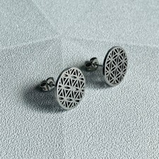 Edelstahl Ohrstecker mit feinem Kreisdesign  ...