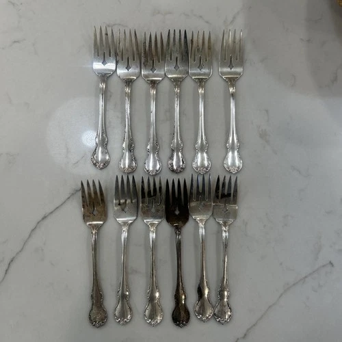 Lot 0f 12 Vintage Sterling TOWLE FRENCH PROVINCIAL SALAD FORKS 6 1/4" 465 Grams