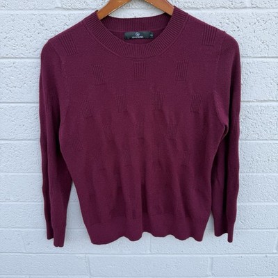 LILLUSORY Womens Maroon Lightweight Long Sleeve Knit Pullover Size Small