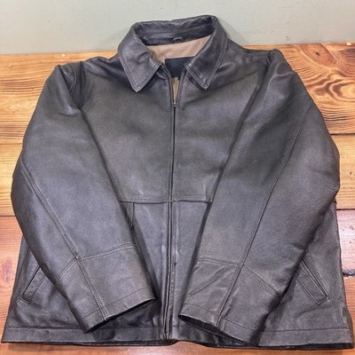 The Original James Dean Leather Jacket Mens XL Black Bomber The