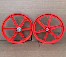 20 Bicycle Plastic Red Mag Wheels Set Front Back Gt Dyno Old School Rims Bmx
