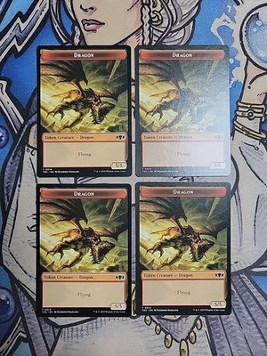 4x Dragon (5,5) / Treasure Dual-Sided Tokens - NM/M TDC MTG