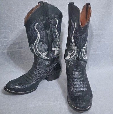 DON CUCO MENS COWBOY BOOTS  10.5 W GENUINE CAIMAN ALLIGATOR BLACK EXTRA NICE