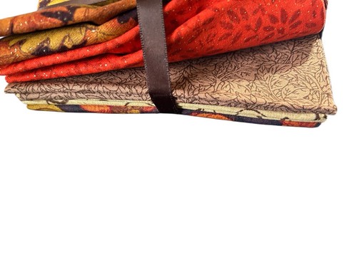 Fat Quarter Bundle 100% Cotton 5 Fabrics 18” X 21” Each Harvest Theme Set New - Picture 6 of 9