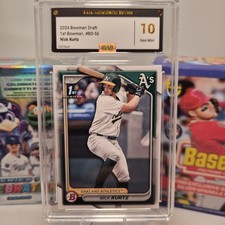NICK KURTZ 2024 Bowman 1st Draft GAS 10 Gem Mint #BD-56 MLB Athletics