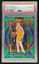 2024-25 Panini Select Concourse Green Prizm #91 Dalton Knecht RC /5 PSA 10