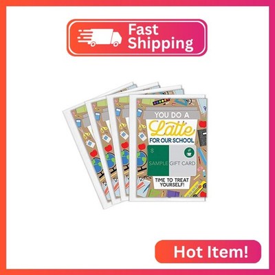 Tiny Expressions   Teacher Appreciation Coffee Gift Card Holders (4 Pack) | Set