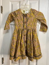 MATILDA JANE Dress PAINT BY NUMBERS ROSE GOLD FALL FLORAL DRESS SIZE 4 #63