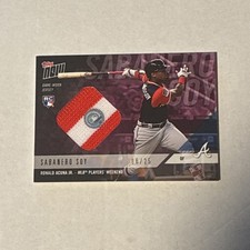 2018 Topps Now - Players Weekend Ronald Acuña Jr. #Pwr-5b RC) Rookie Card /25. rookie card picture