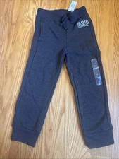 NWT New GAP Boys Girls Holiday Charcoal Heather Grey Jogging Pants Size 5 Years