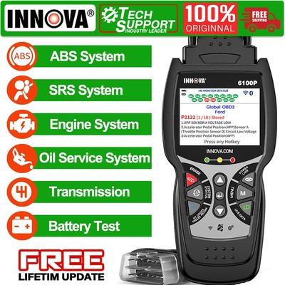 INNOVA 6100P OBD2 Scanner ABS SRS Transmission Oil Reset Code Reader Diagnostic