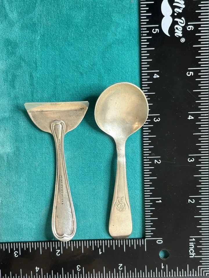 Empujador de comida para bebé George Jensen de colección plata esterlina 925 cuchara utensilio  Foto 3 de 4