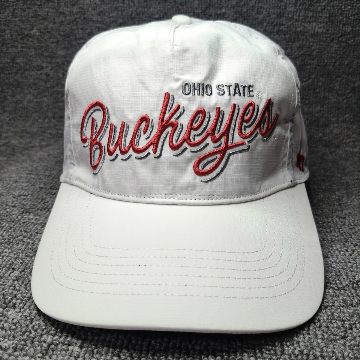 '47 Brand Ohio State Buckeyes White Snapback Hat NCAA Buckeyes Script