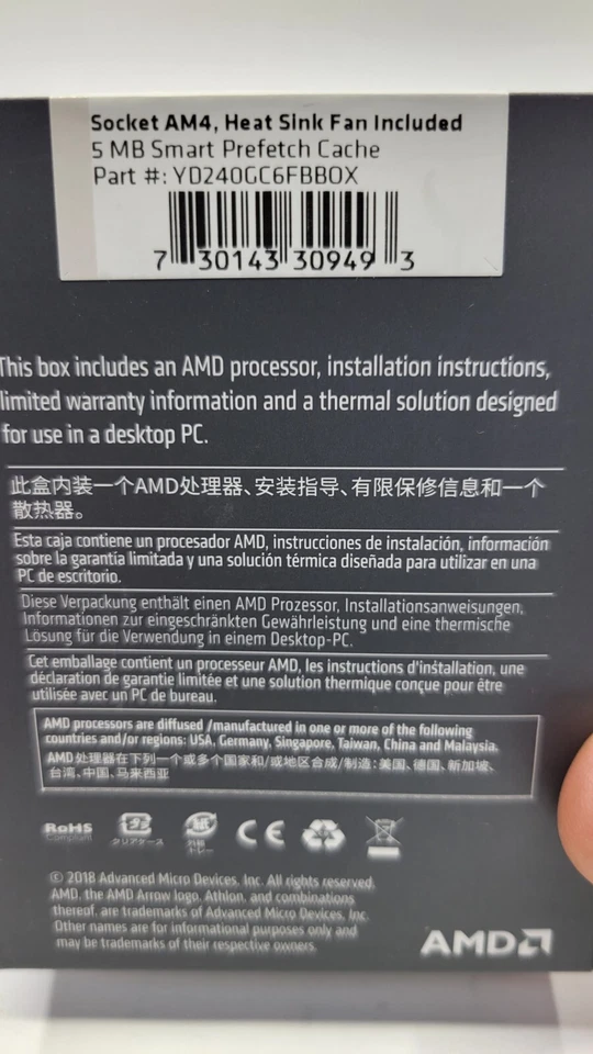 AMD Athlon 240GE APU with Radeon Vega 3.5GHz with Cooler - Image 4 of 4