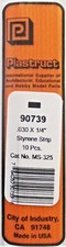 Plastruct 90739 MS-3.25 Styrene Rectanger Strip .030x.250" x 10" 10 pcs