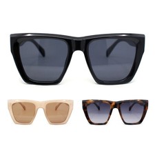 Womens Oversize Beveled Frame XL Cat Eye Retro Sunglasses
