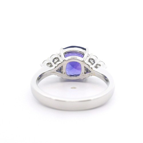 Tanzanite Diamond VVS 18K White Gold Ring Natural 3.5CTW D-Block Top Quality - Picture 4 of 13