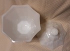 Vintage Octagonal Milk Glass Pedestal Covered Candy Dish — photo 6