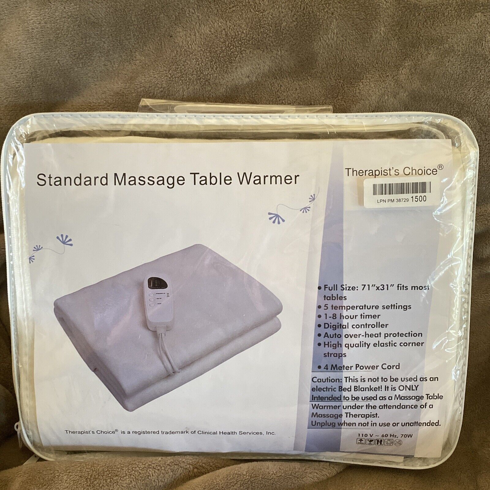 Therapists Choice Save money Standard Fleece Massage Excellence Table 5 Setting Warmer