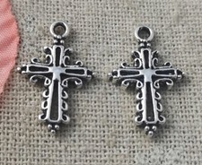 200 pcs tibetan silver cross charms pendant 20x13mm L-5103