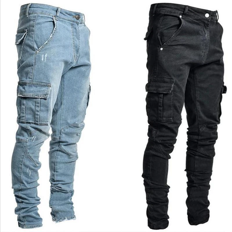 Pantalones vaqueros 2025 elasticos hombre