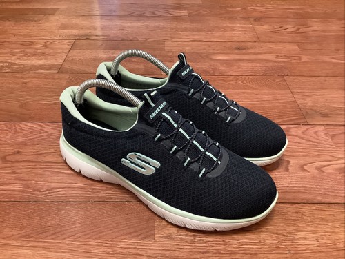Skechers SUMMITS Women' Sz 10 Navy Aqua 