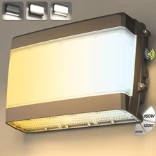 Semi & Full Cutoff LED Wall Pack, 150W 120W 100W & 3 Color (3K/4K/5K) Switcha...