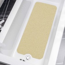 16x40 Inch Non Slip Bathtub Mat Soft PVC Loofah Shower Floor Mat with Drain