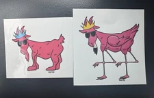 Goat USA Lot Of 3 Stickers Pink Pack OG Friend Pink, Pink Flamingo, Lazy Chillen