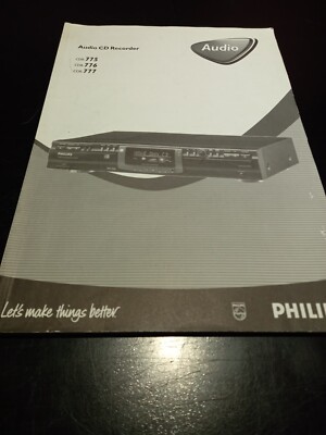 ORIGINAL PHILIPS CDR 775/776/777 AUDIO CD RECORDER ANLEITUNG / MANUAL
