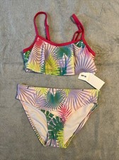 NEW Girls 2 Piece Tropical Swimsuit Size XS 4/5
