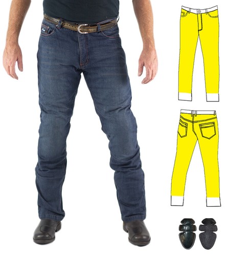 Mens Blue Motorcycle Jeans Fully Lined 